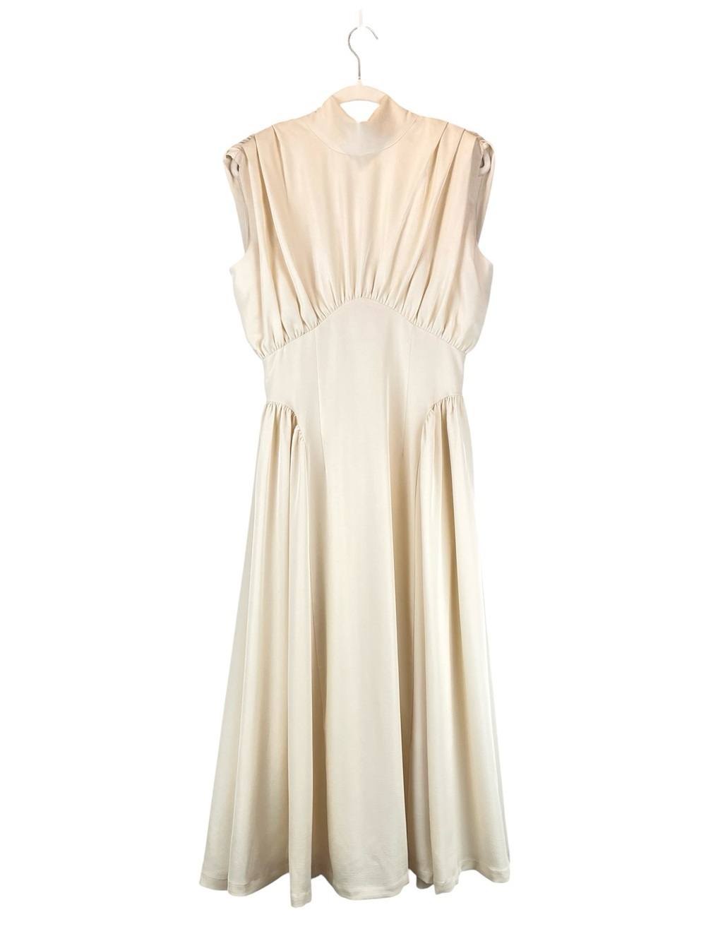 NEW The Bekk Eliana Sleeveless Scarf Dress in Oat Fit and Flare  Style Sz L NWT - Picture 7 of 16